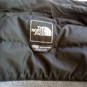 Mens gray and black the north face puffer jacket xxl